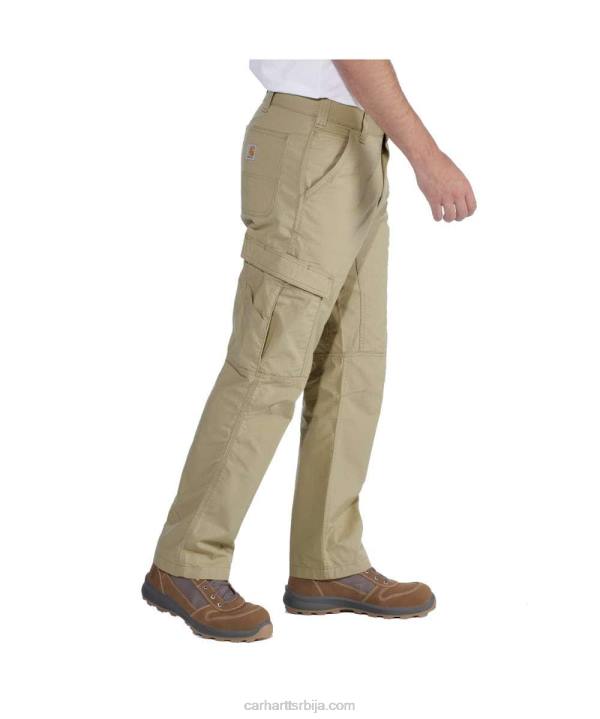 4042L66 Carhartt тамни каки сила опуштеног кроја рипстоп карго радне панталоне мушкарци
