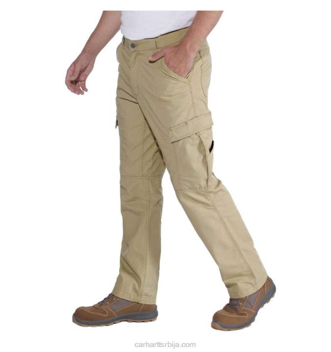 4042L66 Carhartt тамни каки сила опуштеног кроја рипстоп карго радне панталоне мушкарци