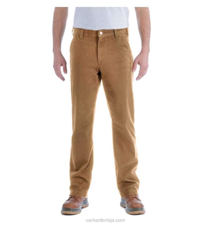 4042L67 Carhartt црн робусне флексибилне радне панталоне са равним кројем сужене ноге мушкарци