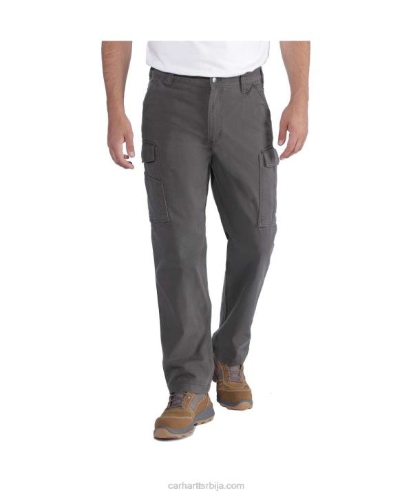 4042L69 Carhartt тамни каки робусне флексибилне платнене радне панталоне опуштеног кроја мушкарци