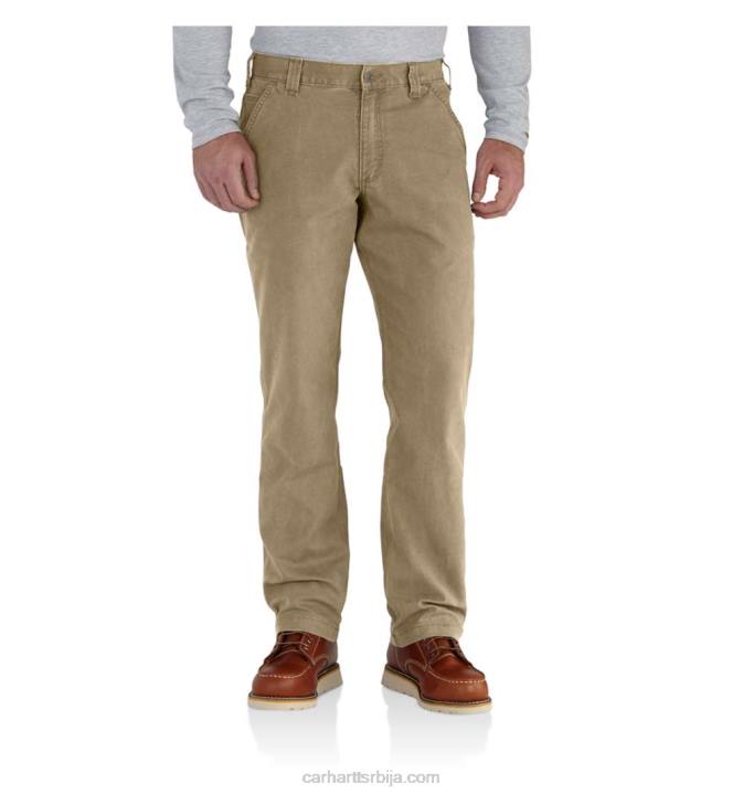 4042L70 Carhartt тамни каки робусне савитљиве радне панталоне опуштеног кроја мушкарци