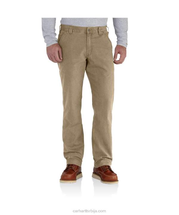 4042L70 Carhartt тамни каки робусне савитљиве радне панталоне опуштеног кроја мушкарци