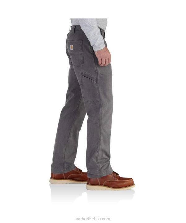 4042L70 Carhartt тамни каки робусне савитљиве радне панталоне опуштеног кроја мушкарци