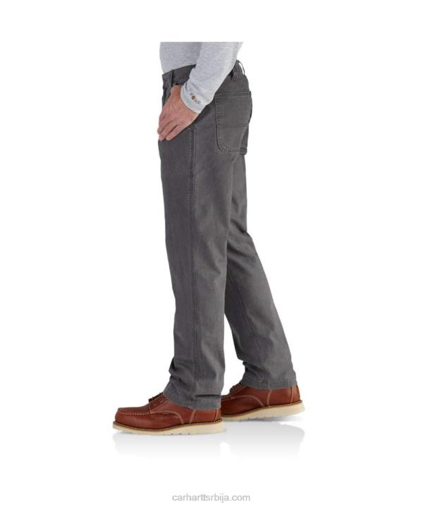 4042L70 Carhartt тамни каки робусне савитљиве радне панталоне опуштеног кроја мушкарци
