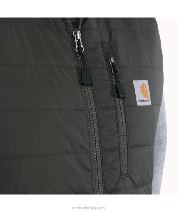 4042L104 Carhartt црн Заштитник од кише, опуштени лагани изоловани прслук мушкарци