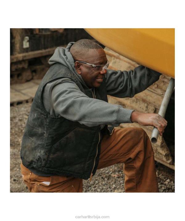 4042L105 Carhartt црн опуштени прслук са ребрастим овратником од чврсте патке мушкарци