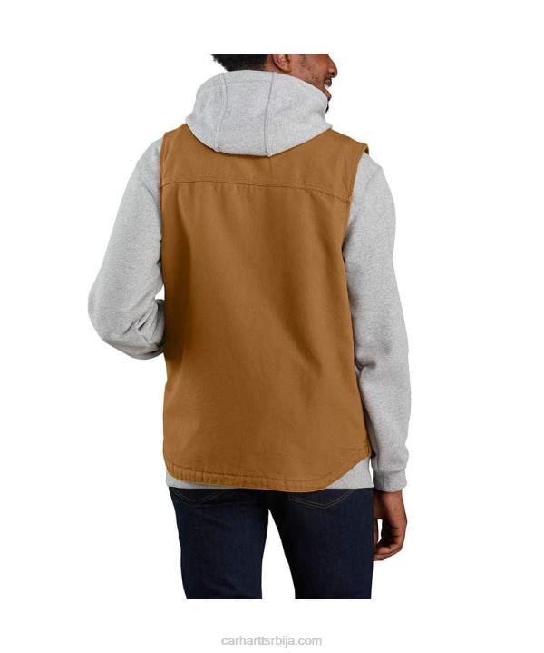 4042L107 Carhartt црн лабав прслук од пране патке са поставом шерпе мушкарци